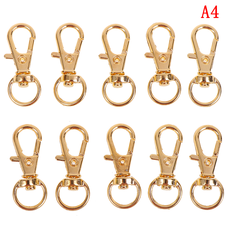 10Pcs/lot Mini Rotatable Buckle Hook Lobster Bag Clasps Lobster Swivel Keychain Trigger Clips Snap Hook: A4