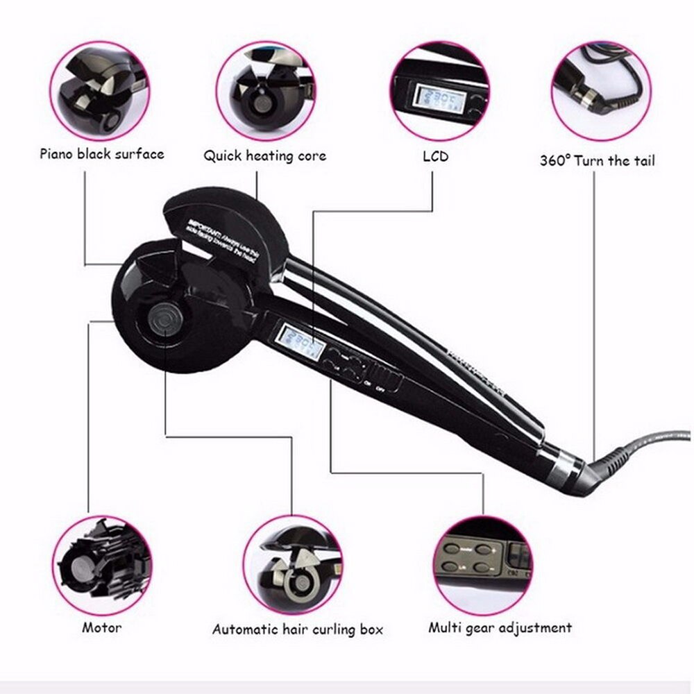 en céramique bigoudi Styler jet de vapeur automatique Curl rapide chauffage outil de coiffure magique cheveux fer à friser baguette