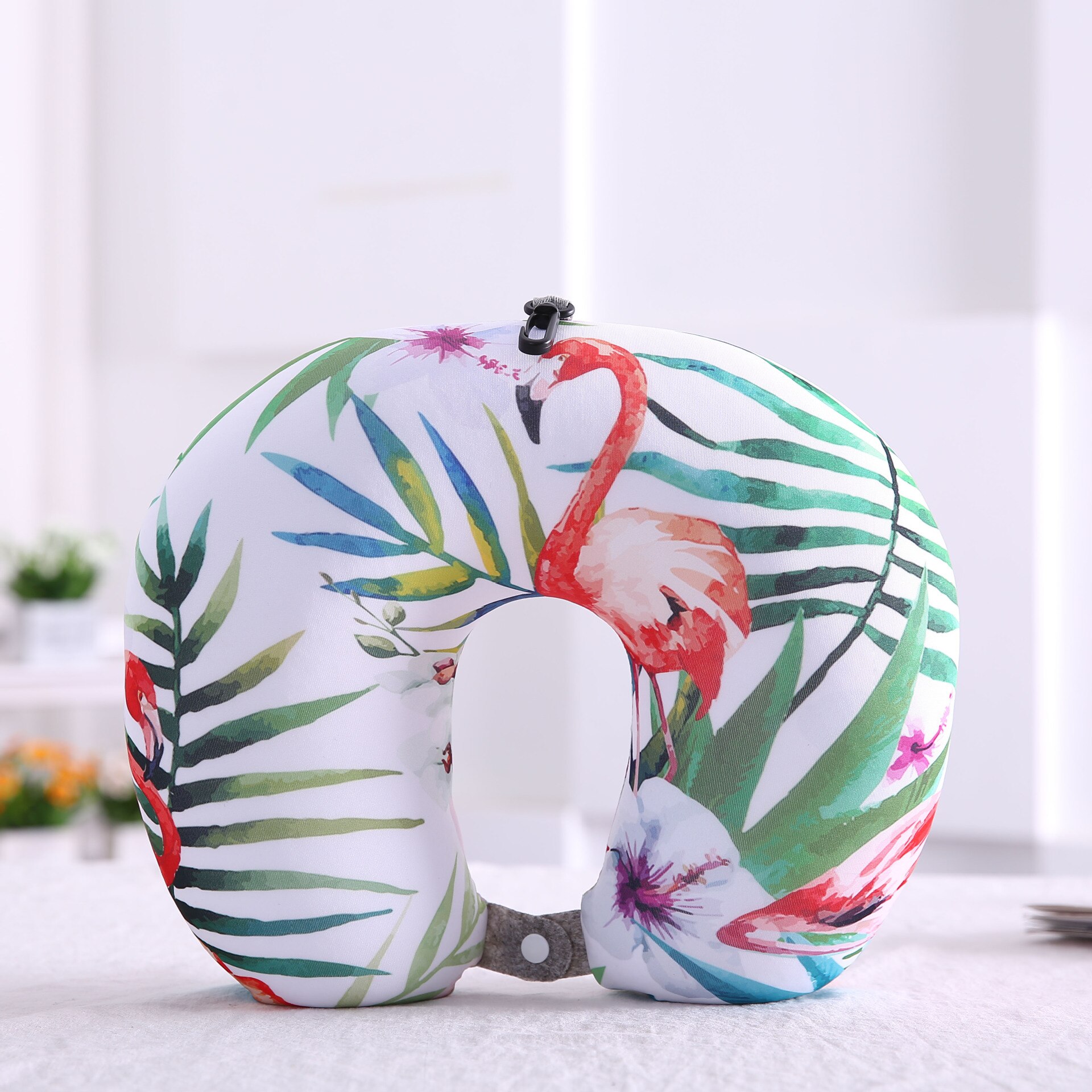 Flamingo U Shaped Travel Pillow Particles Neck Pillow Animal Printing Car Headres Super Soft Comfortable Pilow 32*32CM 1Pcs: COLOR 10