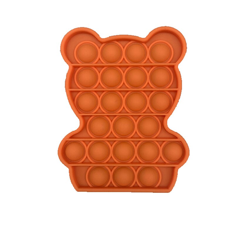 Einfache Push-Pop-Es Figet Spielzeug Bär Nette Form Anti-Stress Blase Sensorischen Stress Relief Autismus Bedürfnisse Angst kinder Erwachsene Spielzeug Lustige: Bear Orange