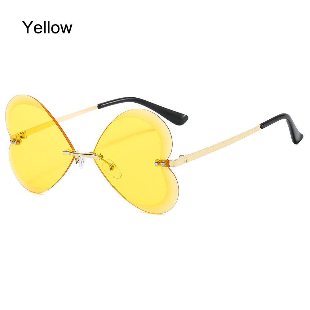2022 nuove donne cuore occhiali da sole Vintage telaio in metallo occhiali da sole polarizzati alla moda a forma di cuore occhiali UV400 Eyewear per esterni: Yellow