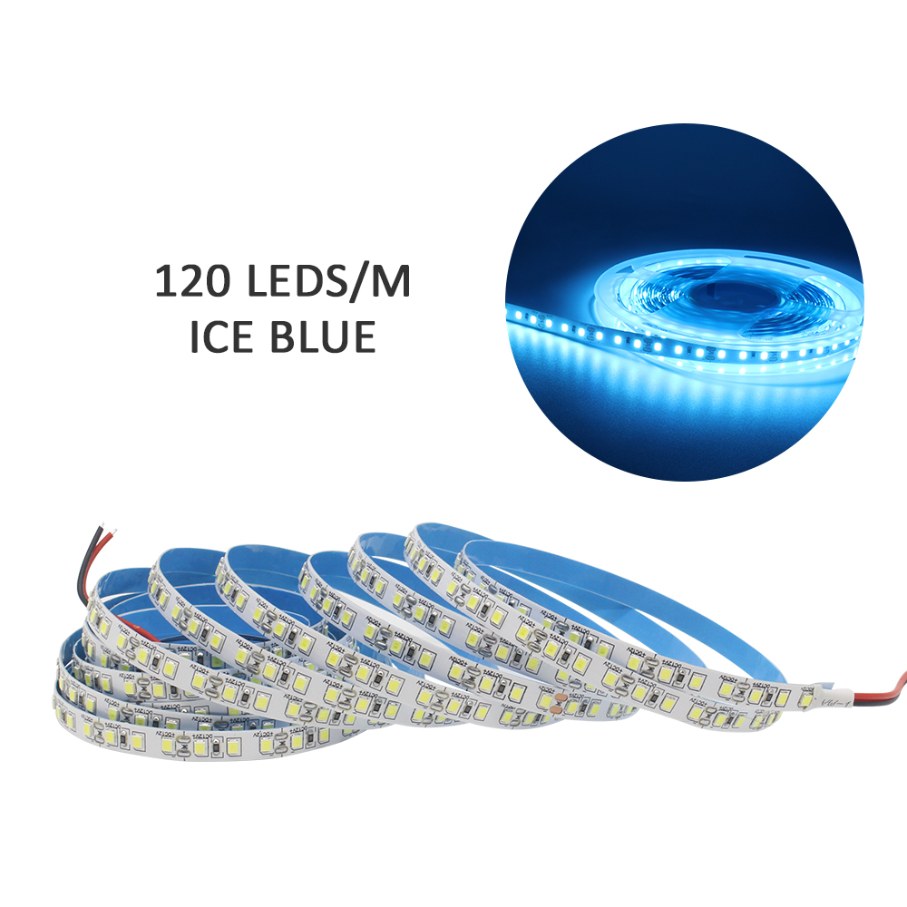Bande lumineuse LED 12V DC SMD 2835 120LED s/M 1M 2M 3M 4M 5M bande LED Tira blanc 240LED s/M éclairage intérieur Flexible pour la maison: bleu foncé / 1m