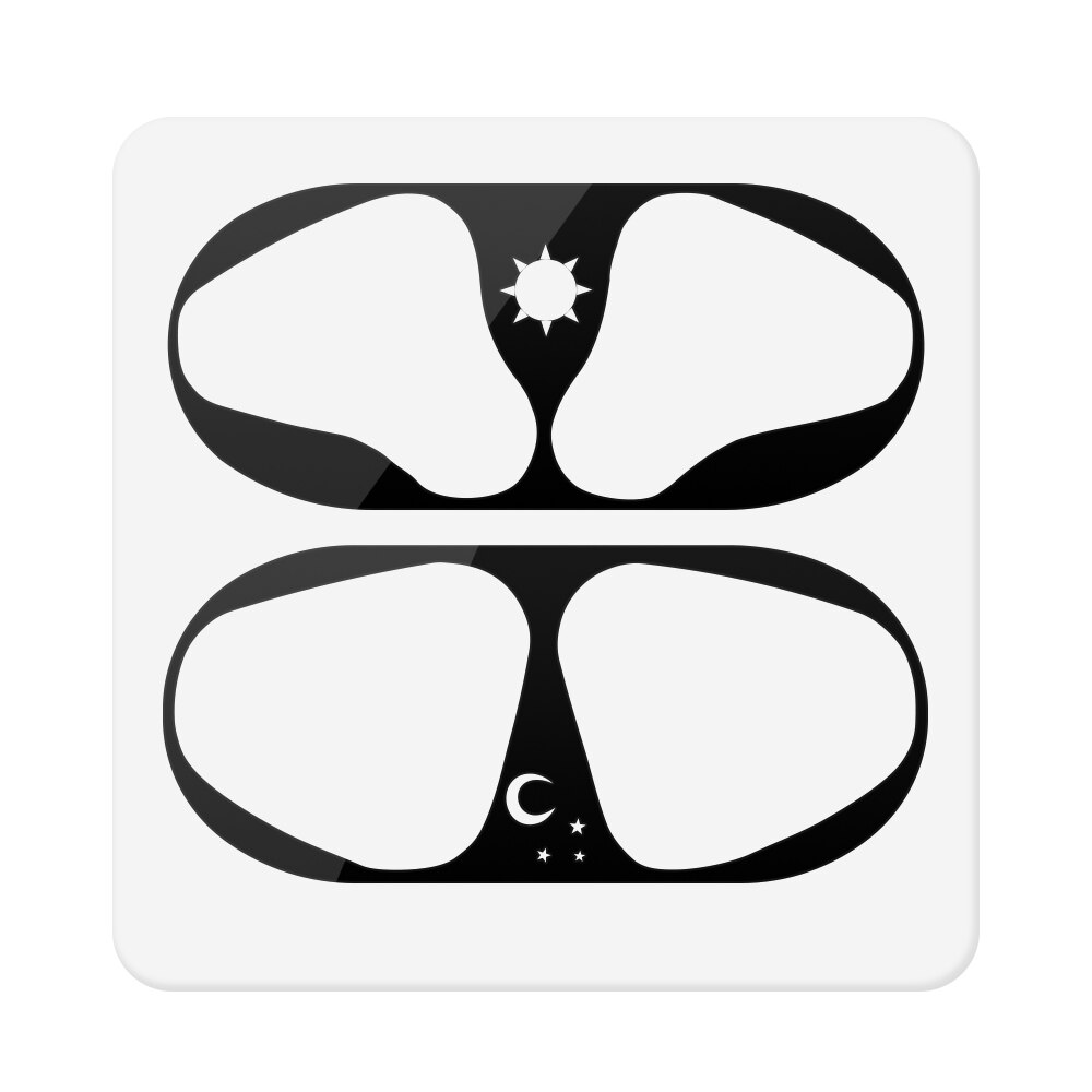 Etiqueta protectora de polvo de Metal para Airpods 2 1 pegatina protectora de piel para auriculares Airpods de Apple: Black-05