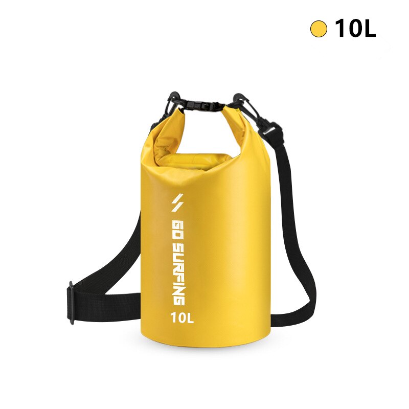 5/10L PVC Waterproof Bag River Trekking Bags Dry Pack Bag Dry Wet Separation Waterproof Drift Storage Bag: Yellow 10L