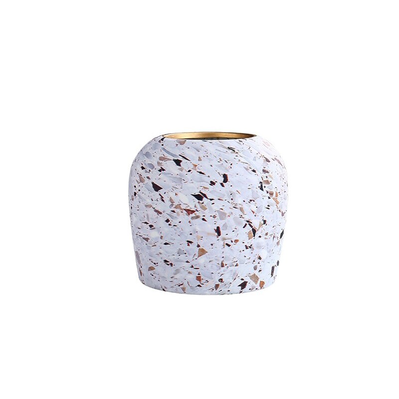 Nordisk keramisk blomsterarrangement vase terrazzo urtepotte moderne kunsthåndværk grønne planter potte hjemme havearbejde dekoration: 15.8 x 14.7cm