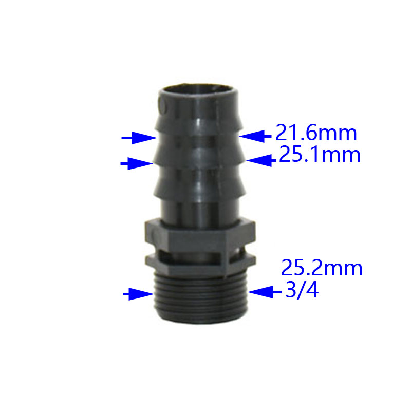 Male 1/2 3/4 to 16mm 20mm 25mm Garden Hose Water Connector Tap to 1/2 3/4 Hose Tap Fittings 3pcs: 3I4 TO 25