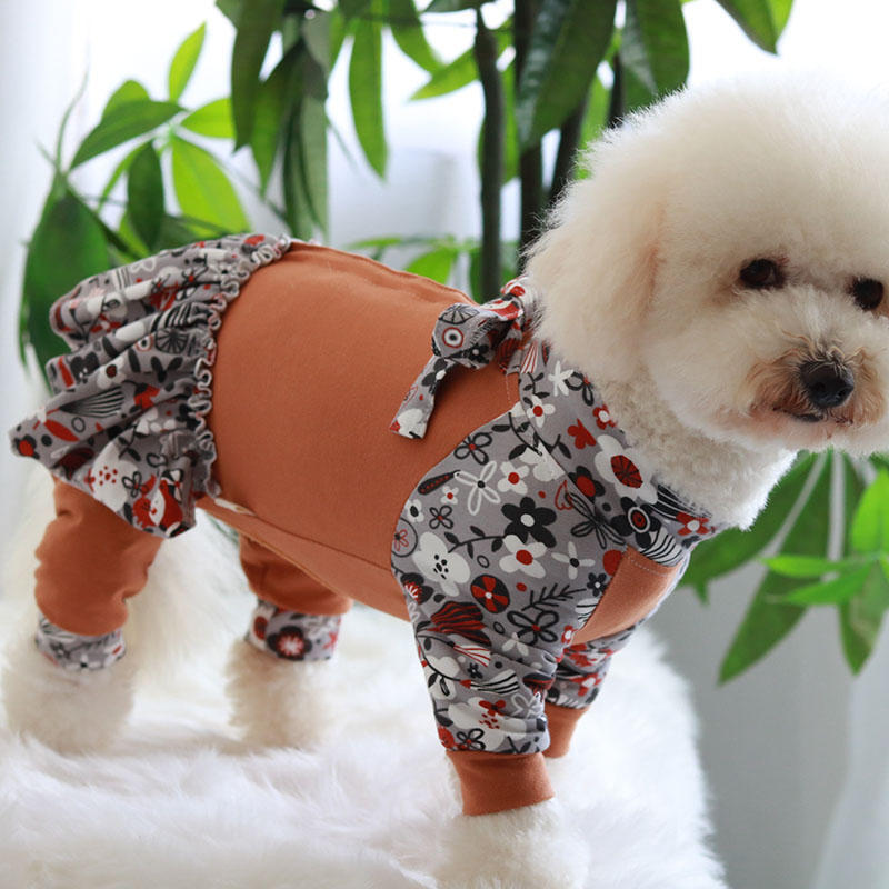 Hond Jumpsuit Puppy Vier Voeten Kleding Beschermen Buik Overalls Voor Kleine Honden Pyjama Stretch Katoen Sweatshirt Chihuahua Pug