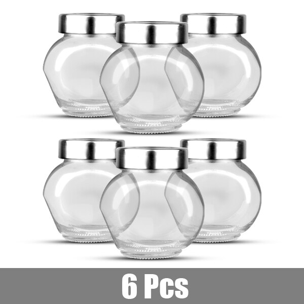 1 Uds. RSCHEF, 1 Uds., latas selladas de vidrio de 180ML/tarro de almacenamiento de alimentos, especias, teas, utensilio de almacenamiento de botellas para Preservación de dulces: 6pcs