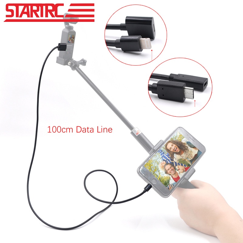 1M Verlängerung Kabel Linie 100mm für DJI OSMO Tasche Hand Gimbal Blitz Typ-c Hafen USB Ladung erweitert Daten Kabel