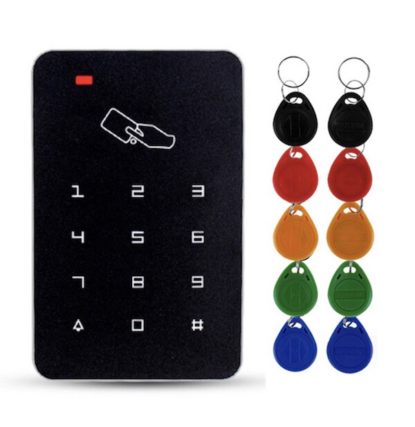 Standalone Access Controller with 10pcs EM keychains RFID Access Control Keypad digital panel Card Reader For Door Lock System: Keypad with 10 keys