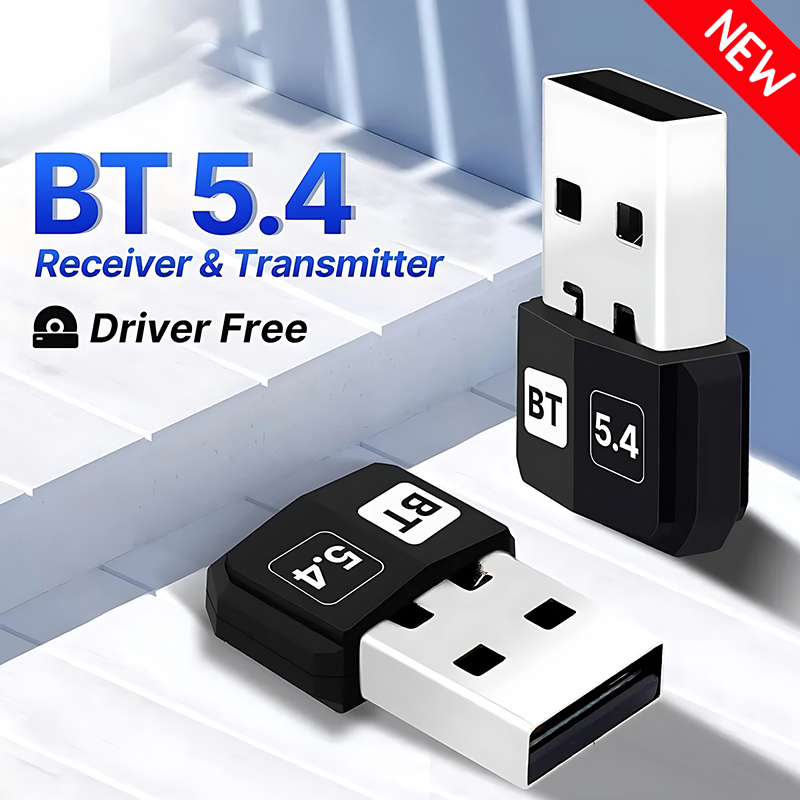 Bluetooth 5.4 USB Wireless Adapter Dongle Receiver PC/Laptop Mouse Keyboard Speaker Audio Transmitter For Win 10/11 Driver Free