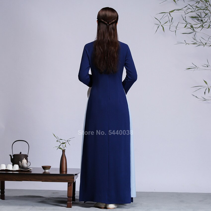 Vestido oriental vietnã ao dai apertado chefeminino qipao vestido tradicional chinês fantasia roupa de ano novo