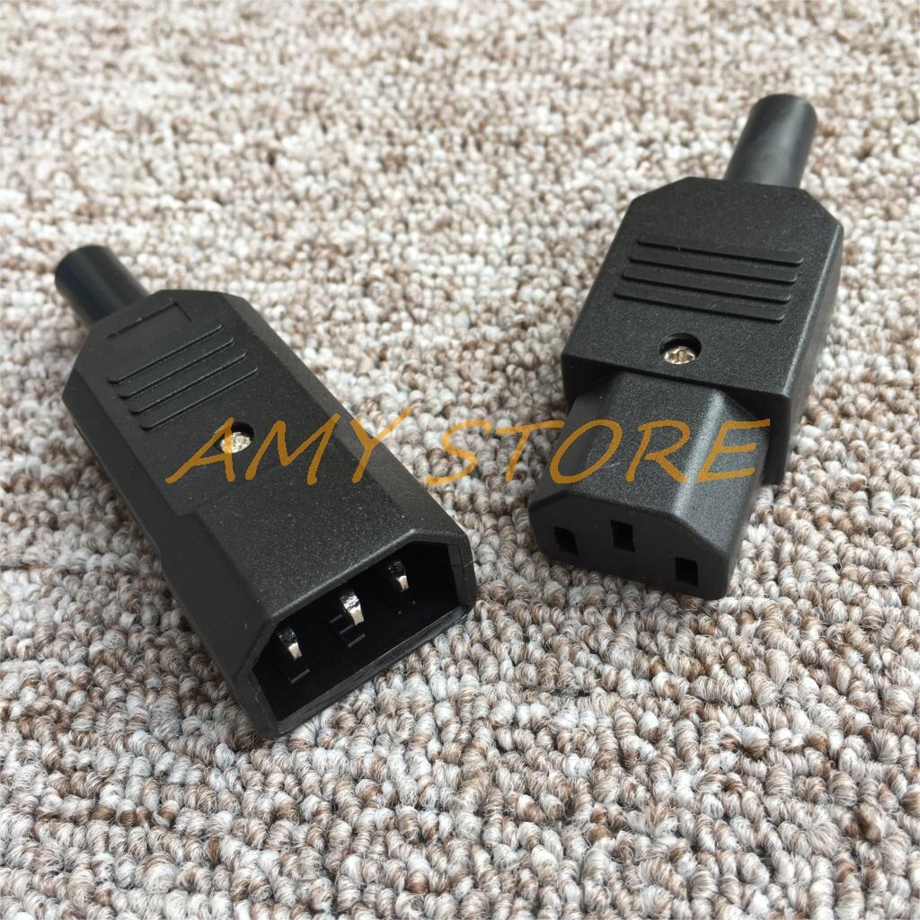 IEC 320 C14 Male Plug to C13 Female Socket PC Computer Electric Car Rice Cooker Power Connector Adapter AC 250V 10A