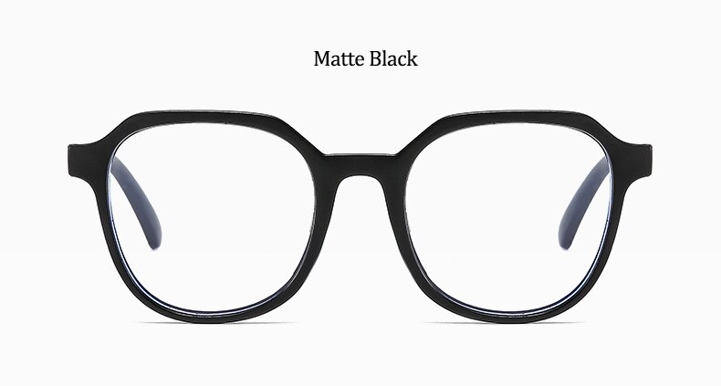 Round Glasses For Women Transparent Computer Prescription Spectacles Clear Eyeglassess Oculos Feminino: Matte Black