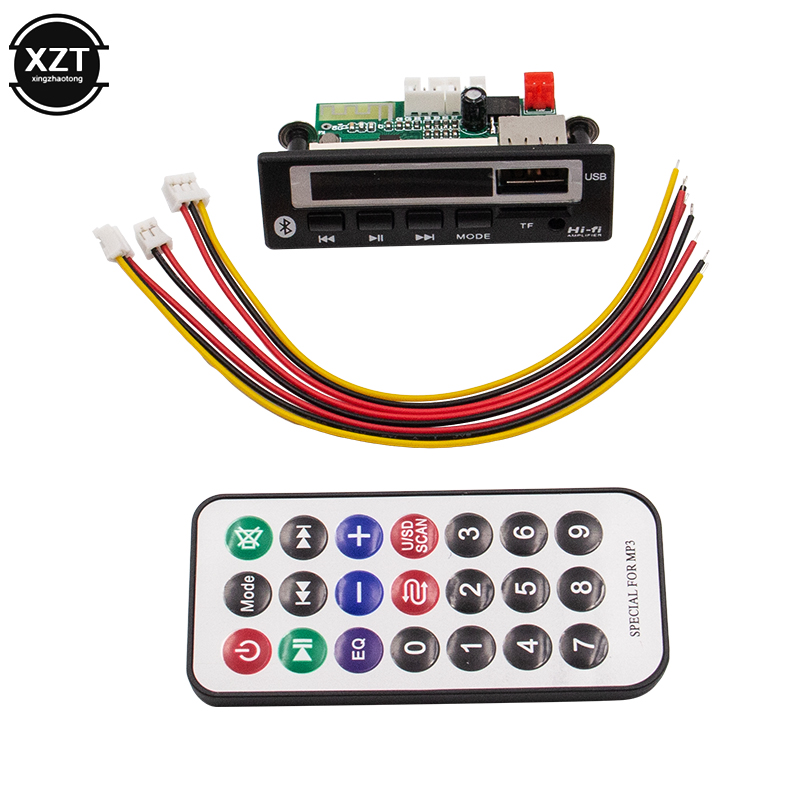 Car Audio USB TF FM Radio MP3 Module Wireless Bluetooth 5.0 12V MP3 WMA Decoder Board MP3 Player with Remote Control For Car