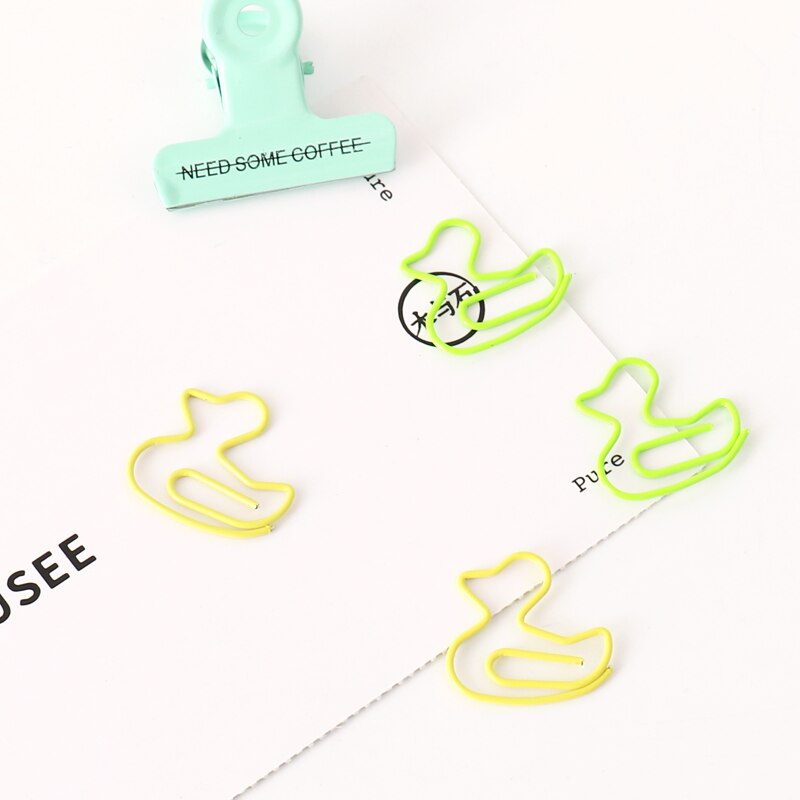 Duck Cute Shape Paper Clip Office Stationery Paper Clip notebook Decoration Bookmark duck Planner Clip Cute Clip Paperclips Lot