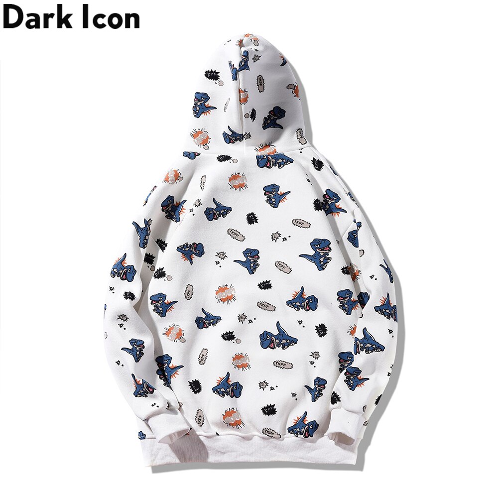 Dark Icon Dinosaur Hoodie Men Winter Preppy Style Men's Sweatshirts with Hoodie Hooded Man