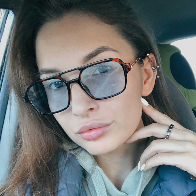 Gafas de sol cuadradas pequeñas para mujer, lentes de sol de de de colores caramelo, Retro, espejo azul, gafas de conducción