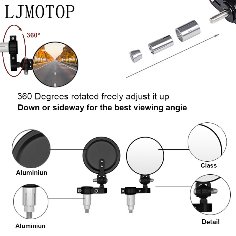 Miroir latéral universel de 3 pouces pour Kawasaki Z650 Z900 Z800 NINJA 250 NINJA 300R Z250 Z300