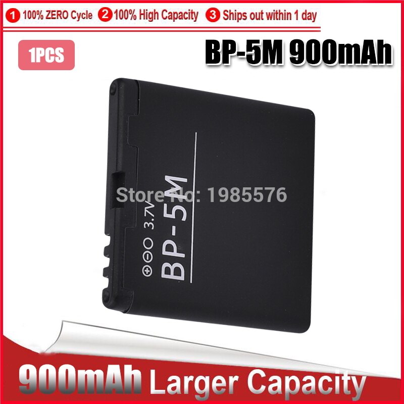 1-5PCS BP-5M for Nokia 6220 battery Classic 6500 6110 Slide 8600 cell phone replacement Luna Navigator 7390 5610 5700 6500S: 1pcs