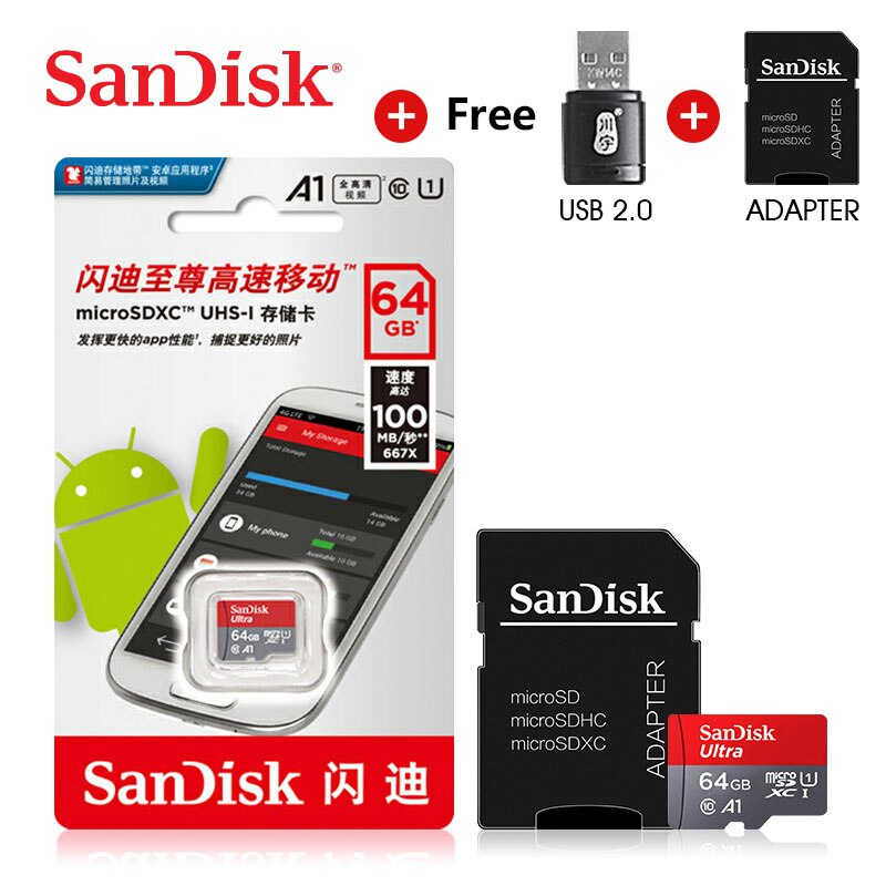 SanDisk Ultra Speicher Karte 400GB 256GB 200GB 128GB 64GB 98 MB/S 32GB 16 GB Mikro sd karte Class10 UHS-3 A1 Blitz karte SD/TF Microsd