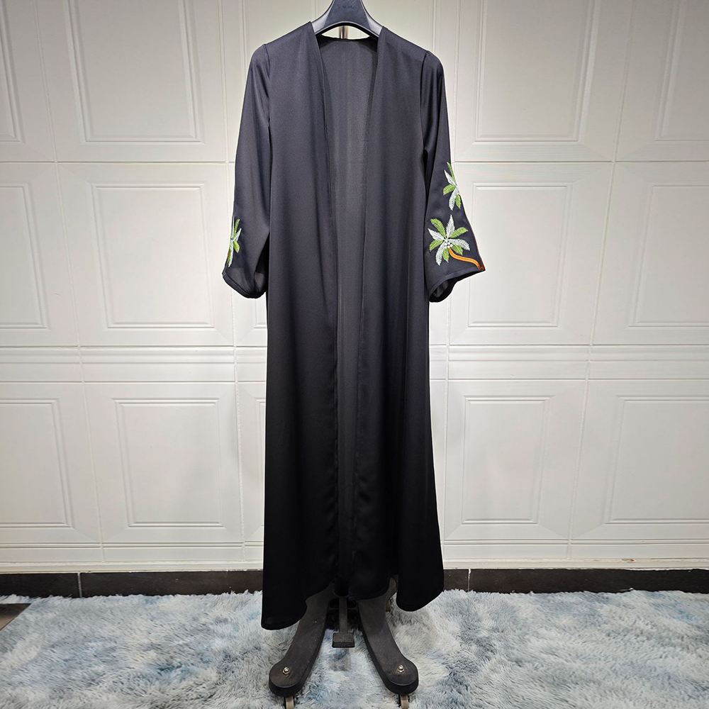 Hijab árabe de Dubái para mujer, ropa Africana turca, bordada, informal, Abaya, musulmana, Ramadán: Negro