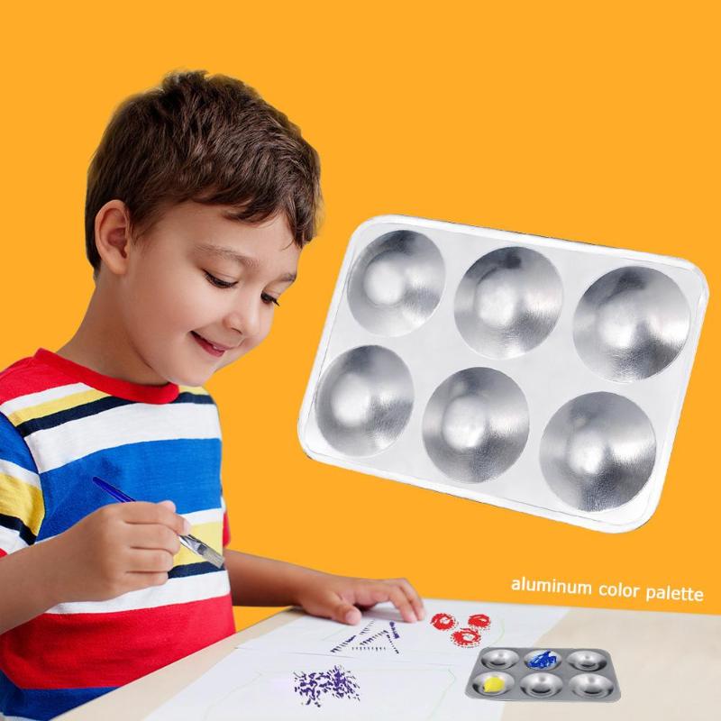 Aluminum Rectangle 6 Holes Color Mixing Palette Artist Watercolor Palette