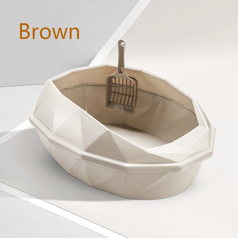Litière de luxe pour chat, litière fermée, jardin, cuvette semi-automatique, toilette pour chat OO50MS: Brown
