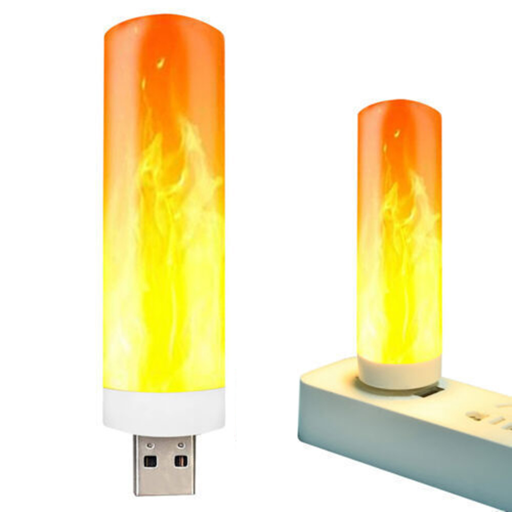 Lampe Veilleuse LED Flamme USB Avec Télécommande - Effet Torche Feu 5V