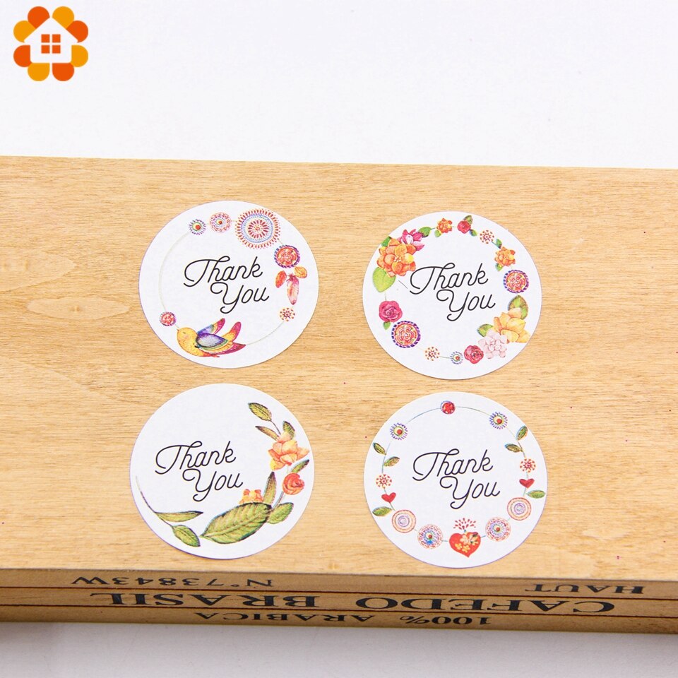 60 stuks bedanklabels stickers labels 4 stijlen feest/bruiloft bedankjes doos tas plakboek gasten inpakbenodigdheden