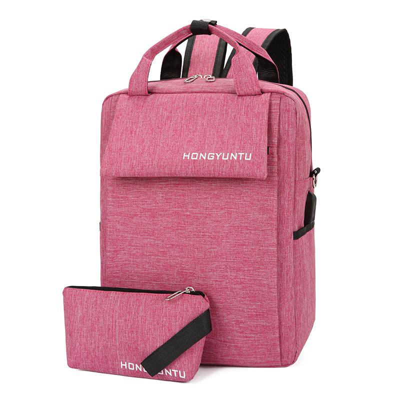 Backpack Unise Backpack Wearable Multi Function School Backpack Large Capacity Casual Teenage Girl Boy Shoulder Bag: Pink