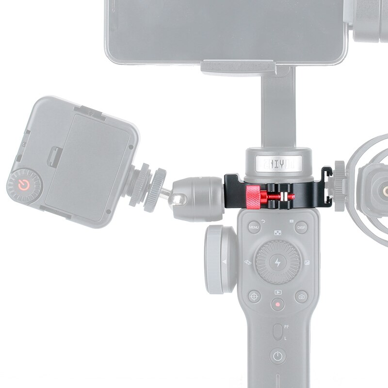 Handheld Gimbal Phone Stabilizer Ring Clamp Mount w/ Cold Shoe Adapter for Zhiyun Smooth 4 Microphone LED Field Monitor Holder