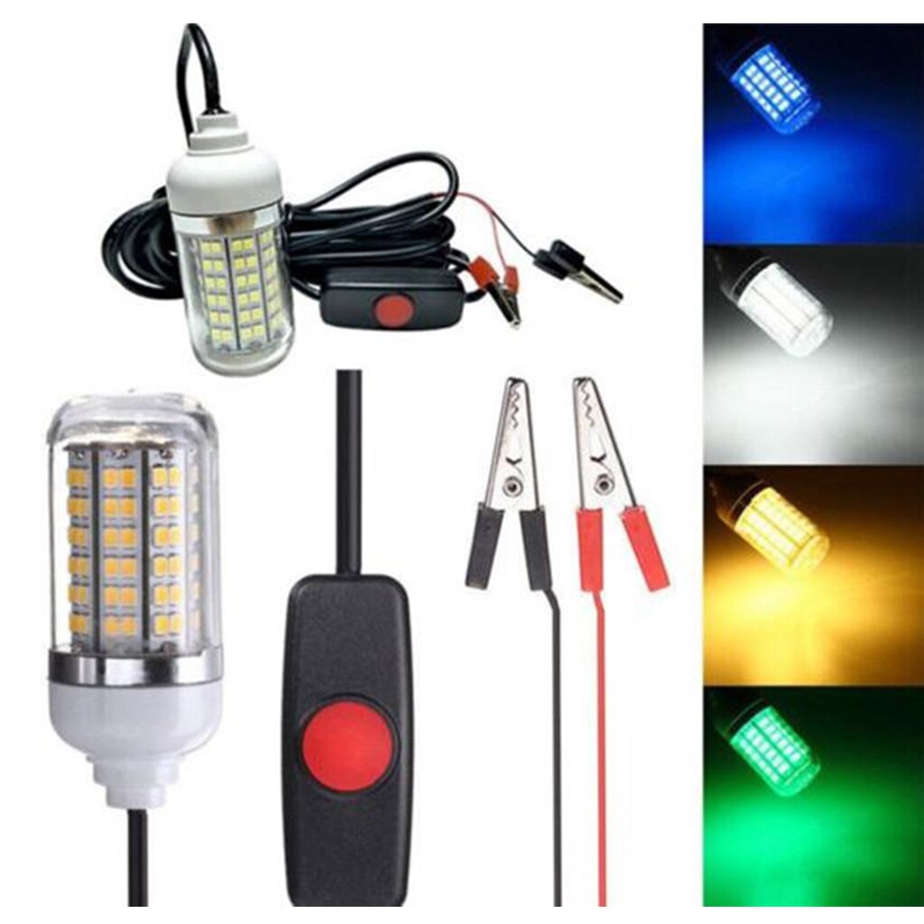 Vissen Lichten 12V Led 15W Groene Verlichting IP68 Waterdichte Onderwater Verzamelen Lichten Trekken Garnalen Inktvis Krill Lampen