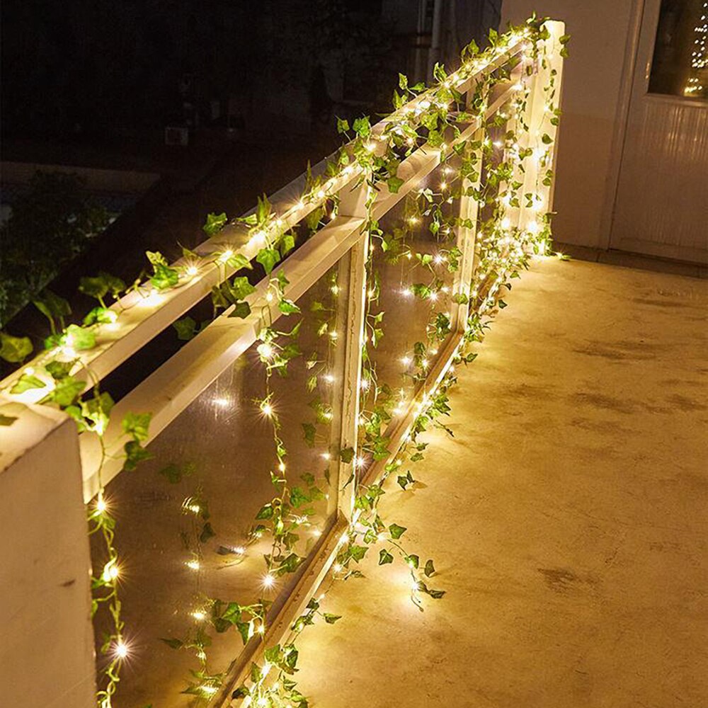 12PCS LED String Lights Ivy Home Wedding Room Decor Artificial Ivy Leaf Garland DIY Jungle Birthday Party Birthday Photozone