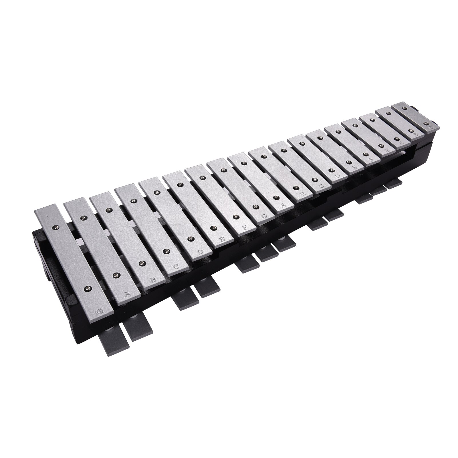 Foldable 30 Note Glockenspiel Xylophone Wooden Frame Aluminum Bars Educational Percussion Musical Instrument with Bag 25Key
