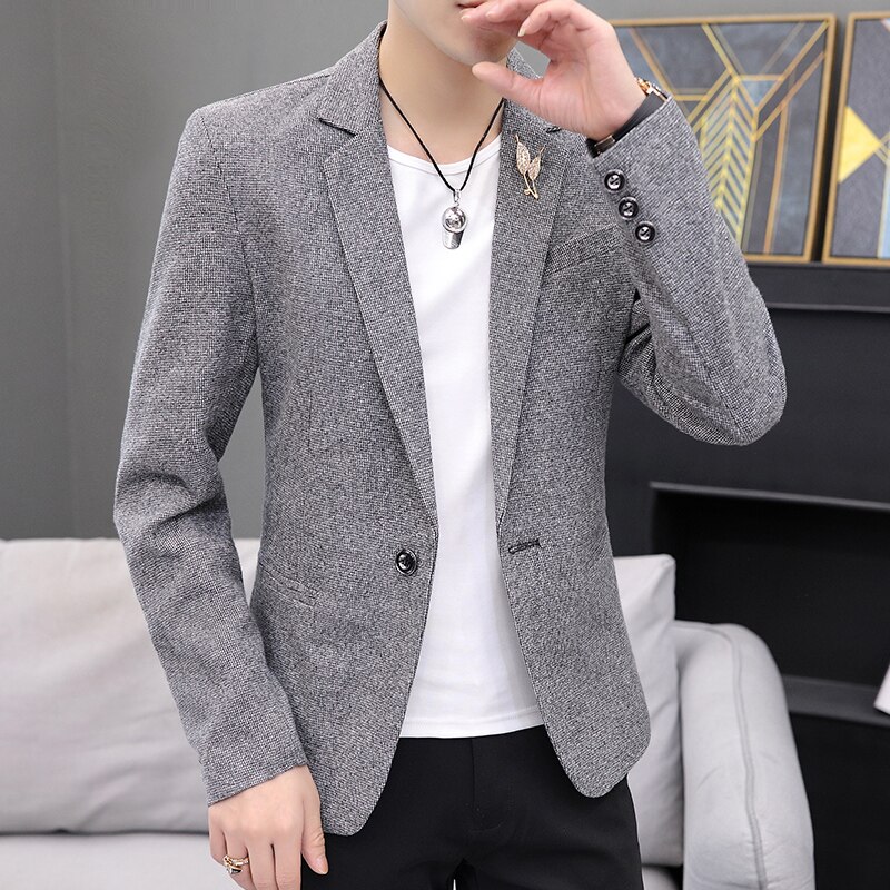 Casual Small Suit Jacket Spring Summer Autumn and Winter Handsome Trend Men's Formal Suit Jacket Trousers Two-piece Suit main image 1