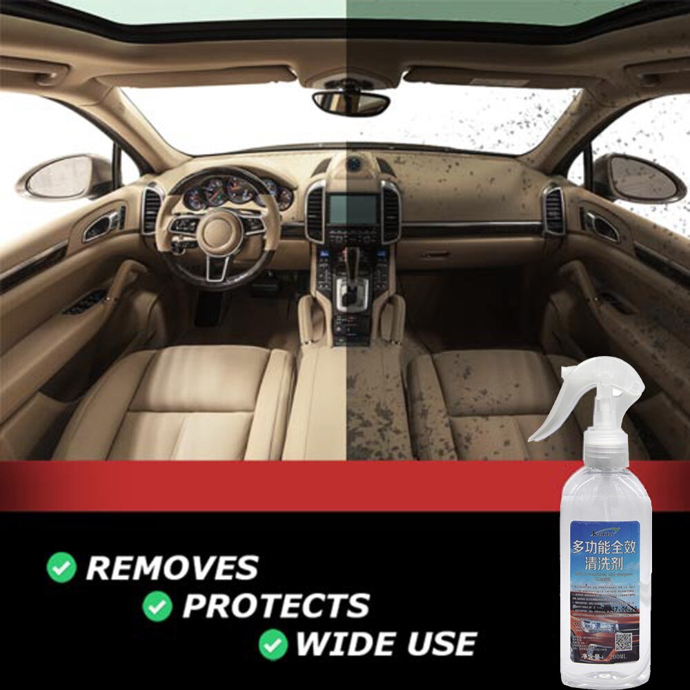 Agente de limpieza Interior para coche multifuncional, agente de limpieza Universal para coche, revestimiento de plástico renovado, limpiador con luz, 200ml