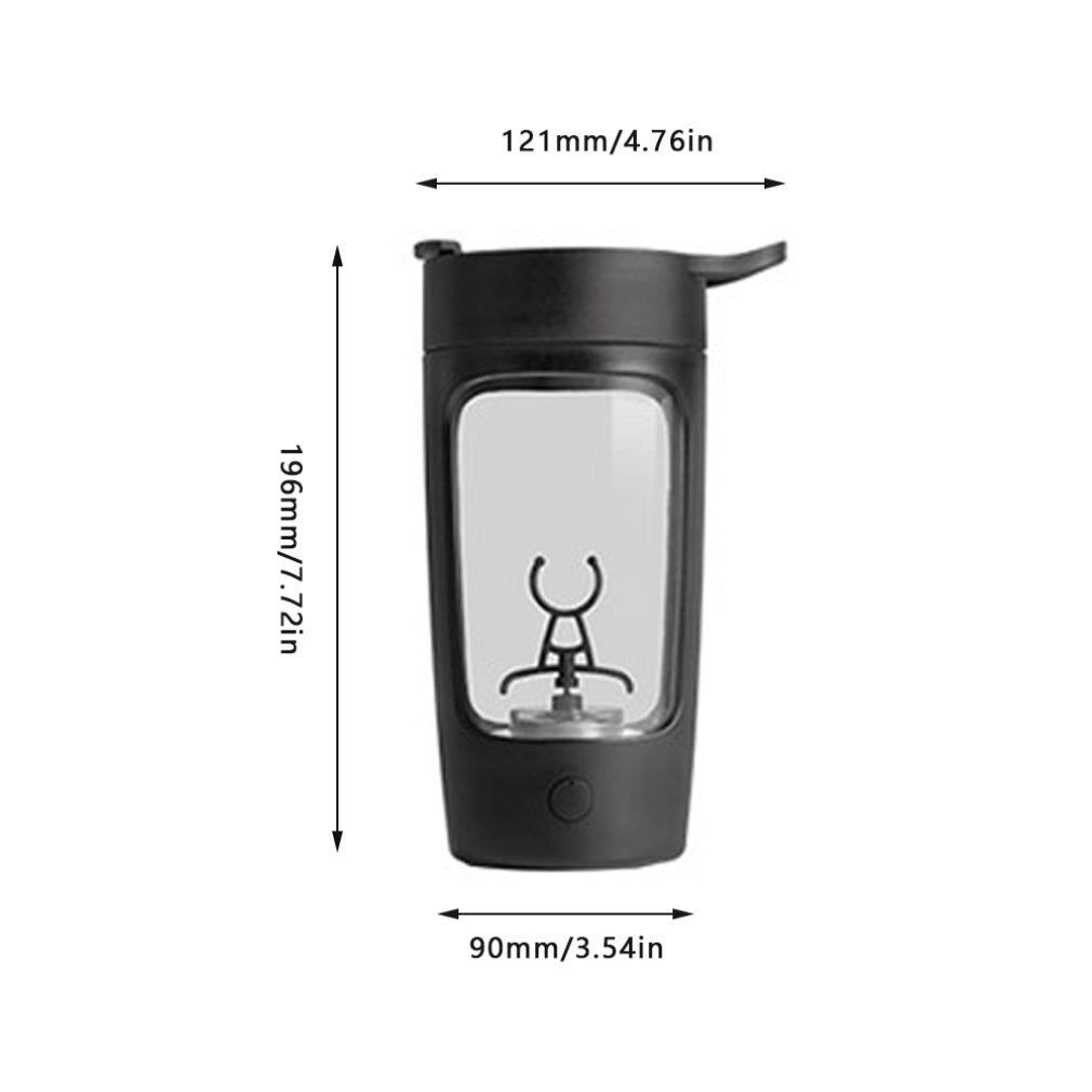 Draagbare lekvrije elektrische shakerfles, 650ml oplaadbare proteïnepoeder shaker-mixbekers, waterfles voor sport en sportschool