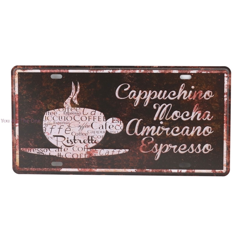 Fresh Brewed Coffee Menu Cafe Bar We are Open Closed Metal Tin Signs Iron Painting Home Plaque Wall Stickers Pub Cafe Shop: K