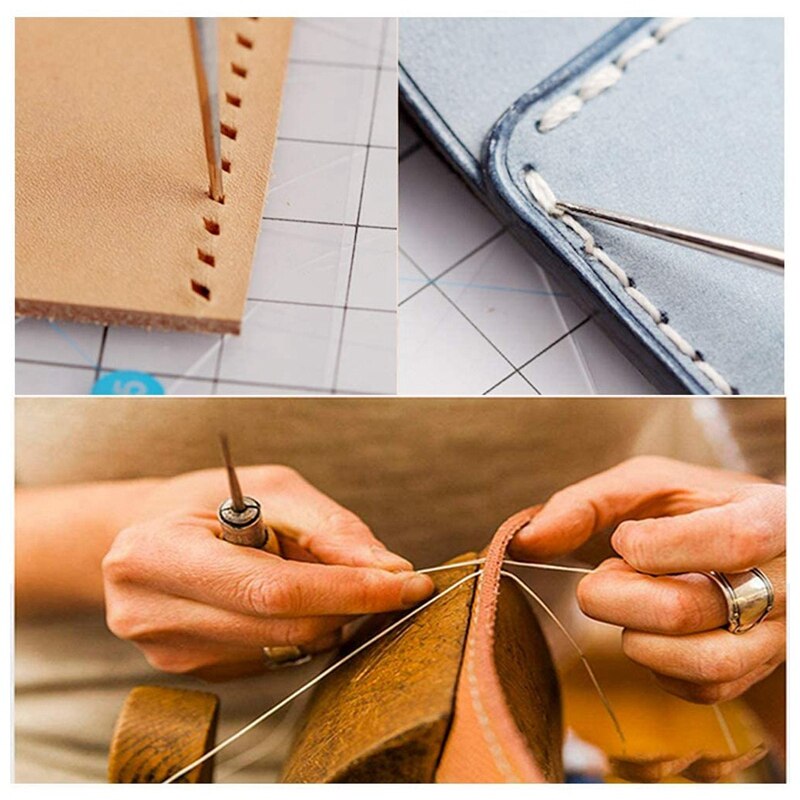 Leather Working Tools and Supplies with Tool Box Perfect for Stitching Punching Cutting Sewing Leather Craft Making