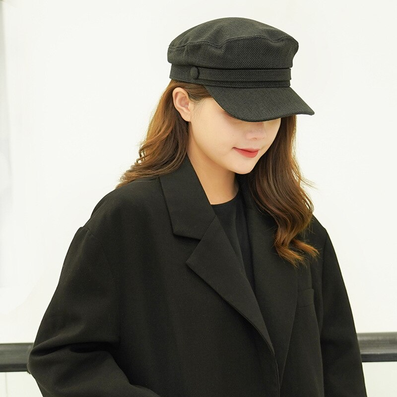 Flat Top Sailor Captain CapSpring Summer Men Women Cap Cotton Linen Beret Men Women Newsboy Cap Artist Painter Beret Cap