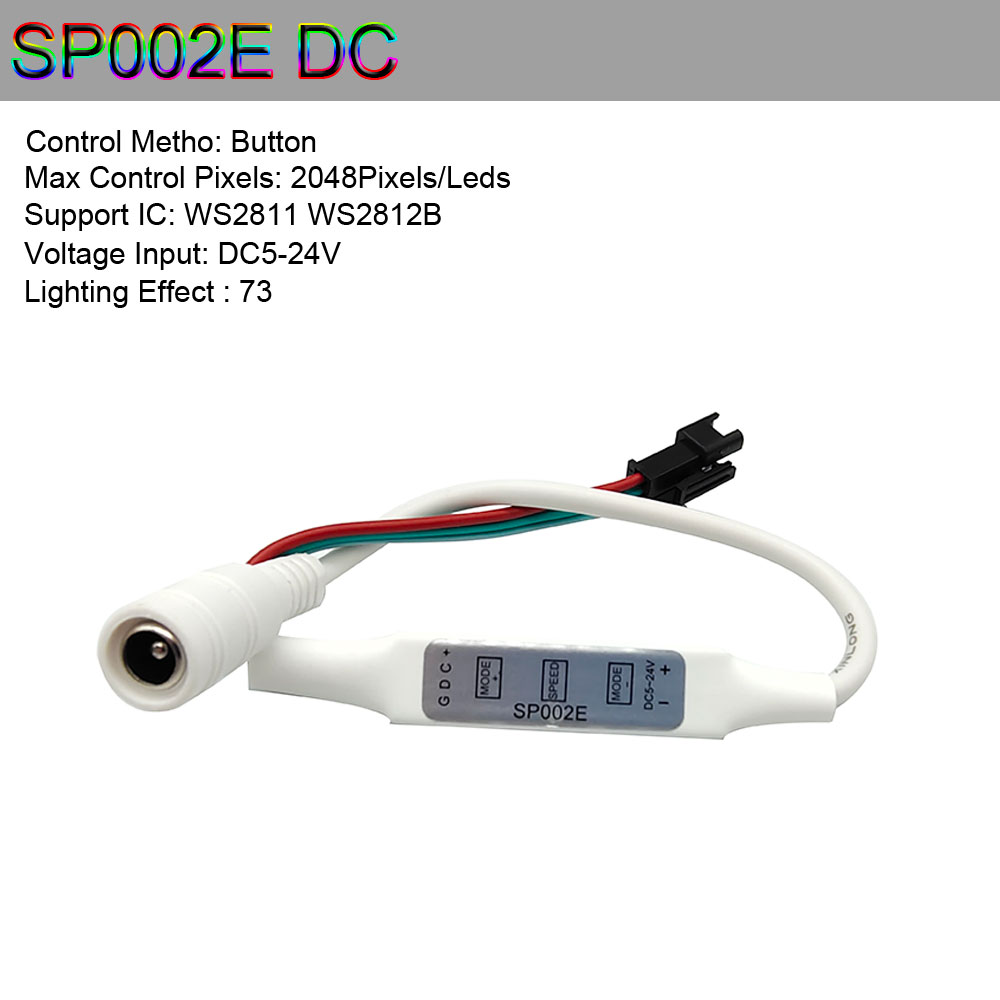Ws2811 ws2812b controlador bluetooth/wifi/música ws2812 inteligente rgb led pixels controlador de tira sp107e sp108e sp110e t1000s DC5-24V: Emitindo Color8