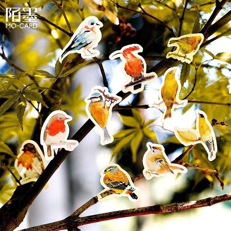 45 Pcs/Set Lovely Robin Bird Mini Sticker Cartoon Mobile Decorative Stickers Scrapbooking DIY Craft Stickers
