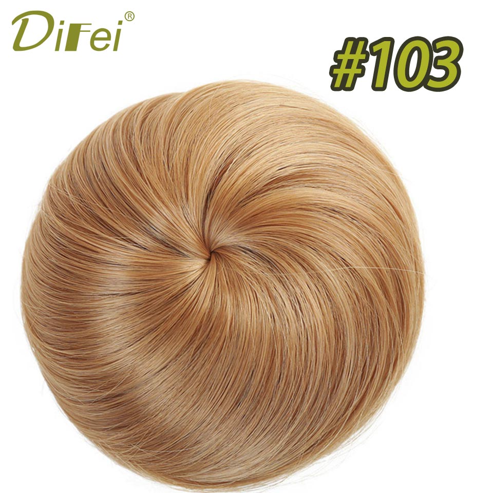 Lyhyet suorat hiukset lämmönkestävät synteettiset hiuslisäkkeet chignon clip in hiustenpidennykset naisten kampaukset difei: 103