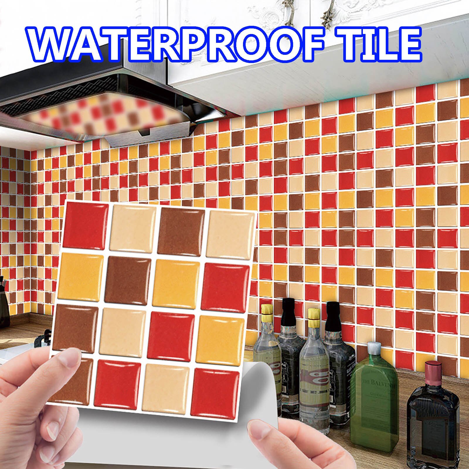 10pc 3D Crystal Tile Stickers DIY Waterproof Self-Adhesive Wall Stickers merry Christmas Decoration For Home: D