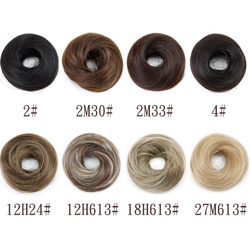 Moño sintético, pieza de pelo, extensión de moño recto, Mini banda de goma, moño para el pelo, peluca de Donut, accesorio, moño Updo