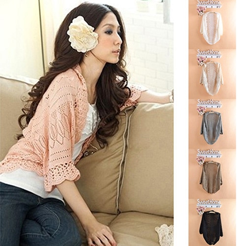 Kvinder kvinder hæklede kimono toppe hulfrakke blomstret cardigan tynd sweater sommerrabat sommerrabat