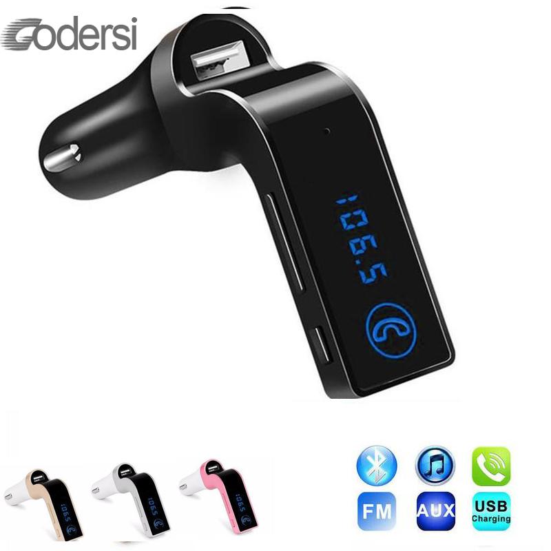 Draadloze Fm-zender G7 Auto Bluetooth AUX Bluetooth Carkit MP3 Speler Handsfree USB LCD USB Auto Accessoires 4 -in-1