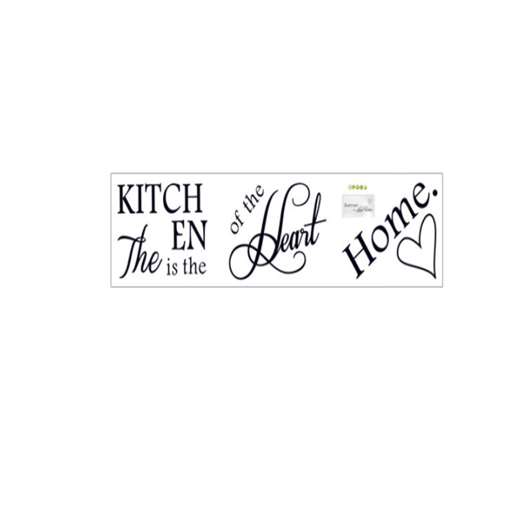 Keuken is Hart van het Huis Brief Quote Patroon Muurstickers PVC Verwisselbare Home Decor DIY Muurtattoo vinyl Art