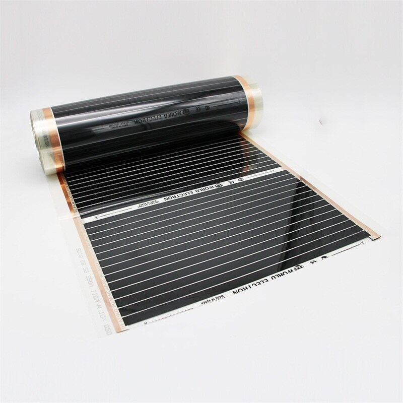 50CM * 2M 220W Elektrische Kohlenstoff Beheizten Boden Unter Teppich Heizung Film mit Klemmen, Isolierung beschmieren